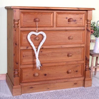 Antique Style Pine Chest Of Drawers