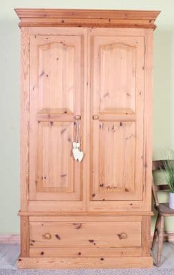 Country Waxed Pine Farmhouse Wardrobe