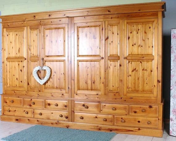 Large Second Hand Pine Wardrobe | Pine Bedroom Furniture