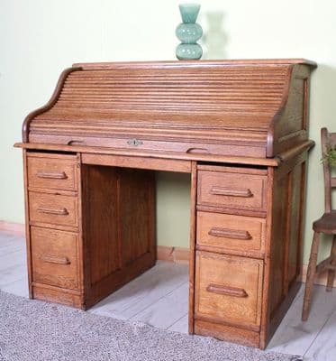 Large Antique Oak Writing Desk