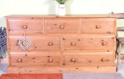 Large Farmhouse Pine Chest Of Drawers