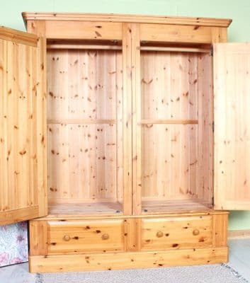 Large Farmhouse Pine Wardrobe