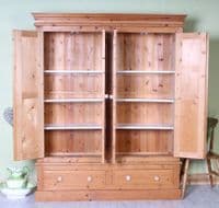 Large Old Antique Pine Chest – Rustic Farmhouse Storage