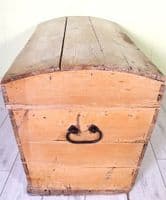 Large Old Antique Pine Chest – Rustic Farmhouse Storage