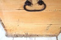 Large Old Antique Pine Chest – Rustic Farmhouse Storage