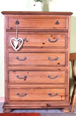 Large South African Pine Chest Of Drawers