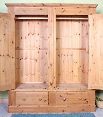 Large Waxed Pine Wardrobe