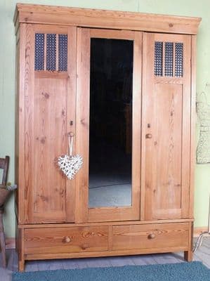 Old Antique Pine Wardrobe