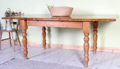 Old Extending Farmhouse Pine Table