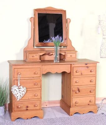 Pine Dressing Table & Mirror