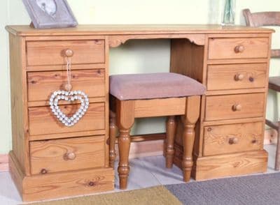 Pine Farmhouse Dressing Table & Stool