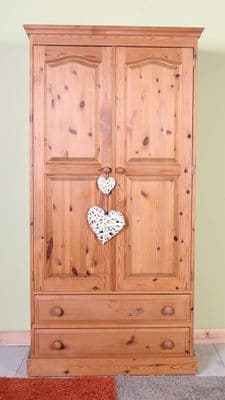 Pine Wardrobe 2 Drawers
