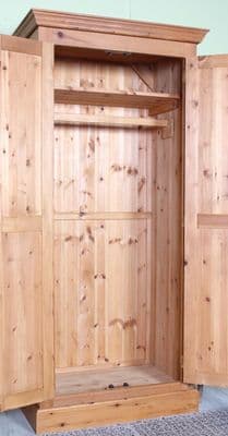 Pine Wardrobe With Shelf