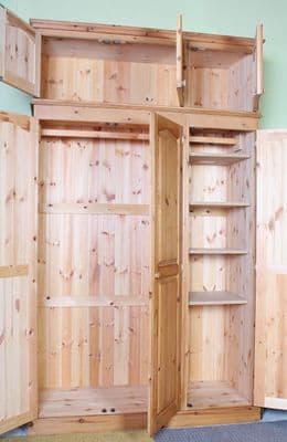 Pine Wardrobe With Top Box