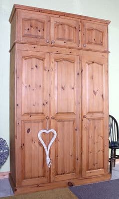 Pine Wardrobe With Top Box