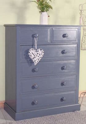 Second-Hand Painted Cottage Pine Chest Of Drawers