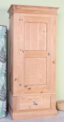 Single Door Waxed Cottage Pine Wardrobe
