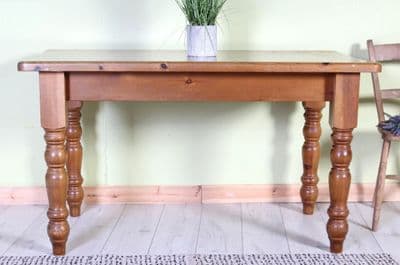 Traditional Farmhouse Pine Table With Cutlery Drawer