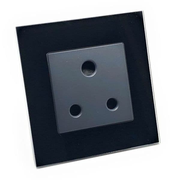 illucio 1 Gang 15 Amp Switched decorative Plug Socket in Black