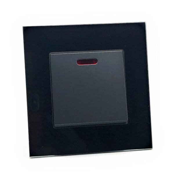 illucio 1 Gang 20 Amp (Heavy Duty) decorative Rocker Switch in Black