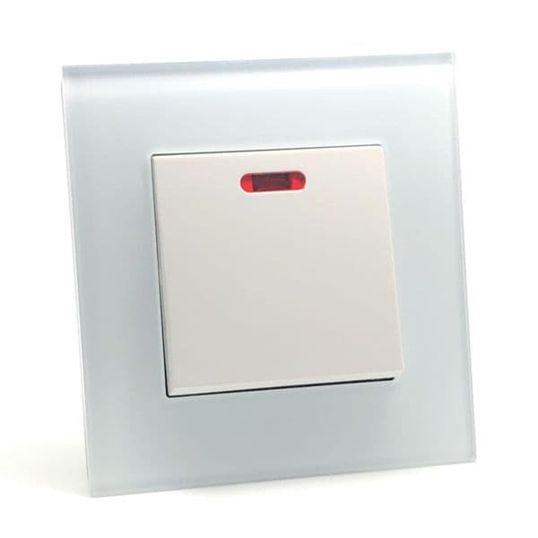 illucio 1 Gang 20 Amp (Heavy Duty) decorative Rocker Switch in White