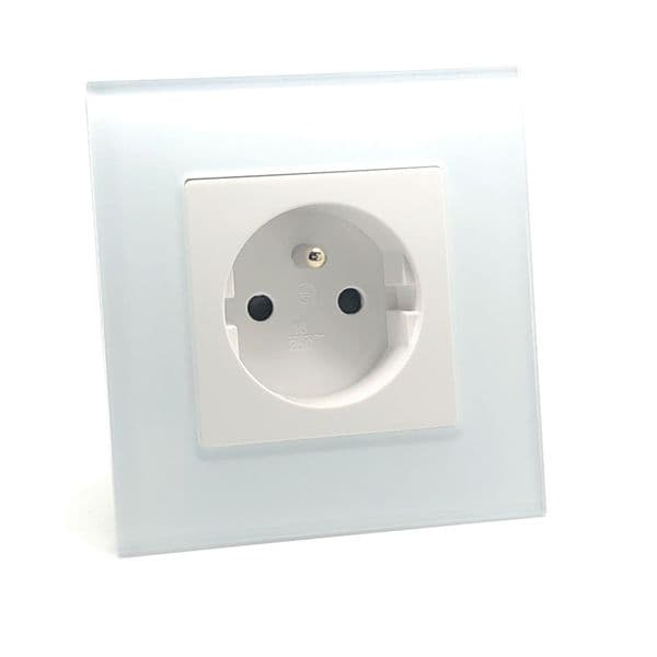 illucio 1 Gang EU decorative Plug Socket(with earthing pin) in White