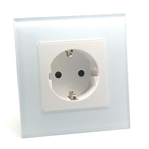 illucio 1 Gang EU decorative Plug Socket(without earthing pin) in White