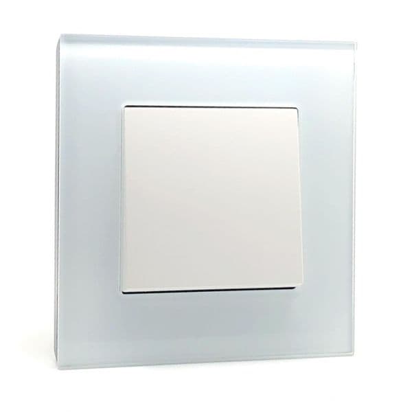Illucio 1 Gang Intermediate 10 Amp On/Off Rocker decorative Light Switch White