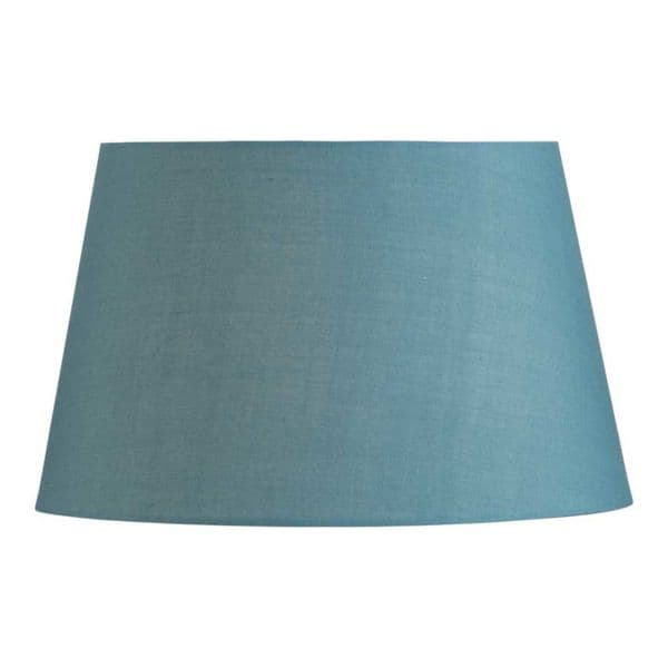 illucio 10 Inch Diameter Cotton Drum Lampshade in Smoke Blue