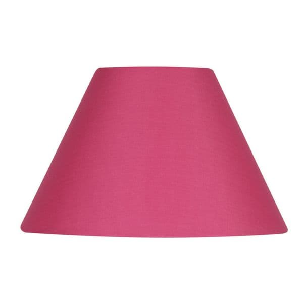 illucio 12 Inch Diameter Cotton Coolie Lampshade in Hot Pink