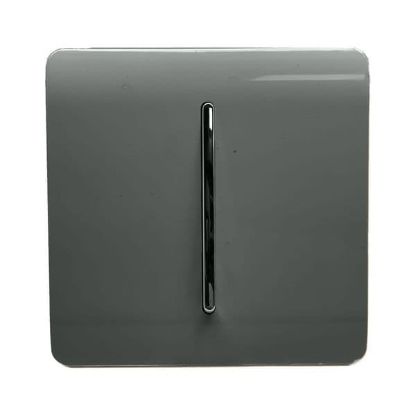 Trendi Switch 1 Gang 1 or 2 way Rocker Modern Designer Light Switch in Charcoal Grey