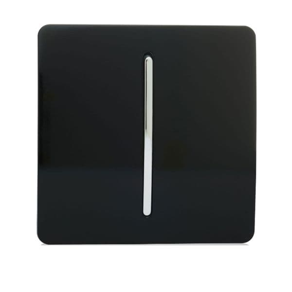 Trendi Switch 1 Gang 1 or 2 way Rocker Modern Designer Piano Black Light Switch