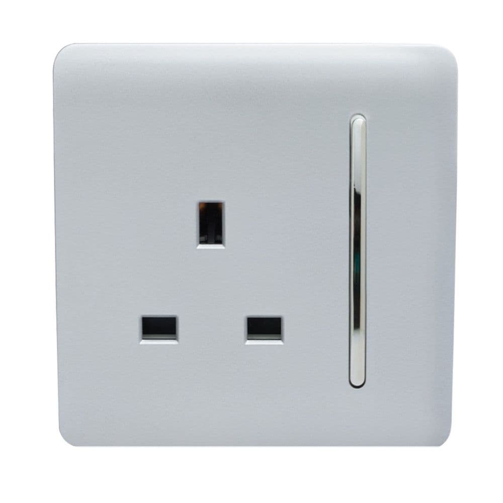 Trendi Switch 1 Gang 13 Amp Switched Modern Designer Plug Socket in ...