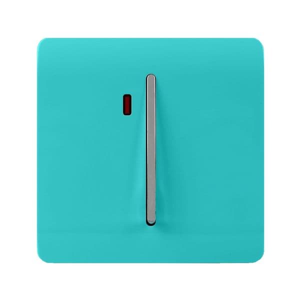 Trendi Switch 1 Gang 20 Amp Modern Designer Heavy Duty Rocker Switch in Bright Teal