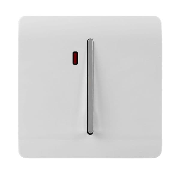 Trendi Switch 1 Gang 20 Amp Modern Designer Heavy Duty Rocker Switch in Ice White