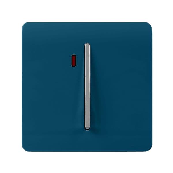 Trendi Switch 1 Gang 45 Amp Modern Designer Cooker Switch with Neon in Midnight Blue