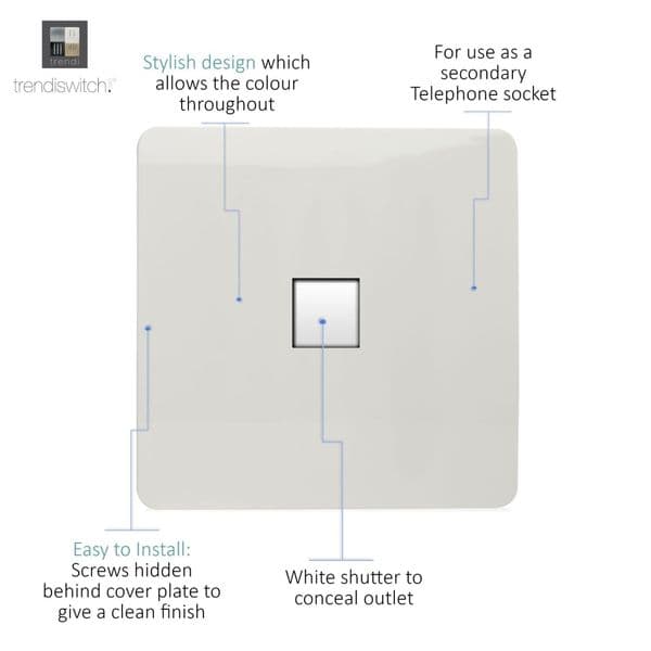 Trendi Switch 1 Gang Cat 3 Modern Designer Telephone Slave Socket in Copper