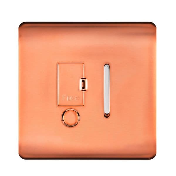 Trendi Switch 13 Amp Modern Designer Fused Spur with Flex Outlet in Copper