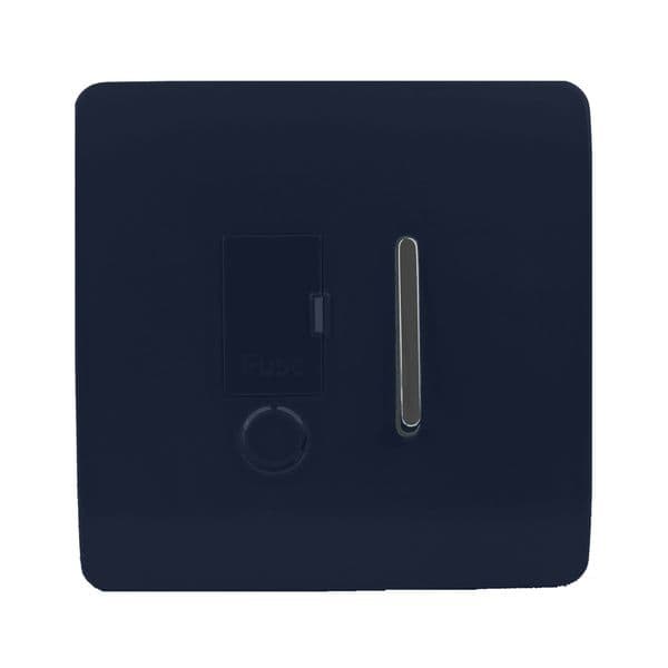 Trendi Switch 13 Amp Modern Designer Fused Spur with Flex Outlet in Navy Blue