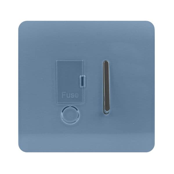 Trendi Switch 13 Amp Modern Designer Fused Spur with Flex Outlet in Sky Blue