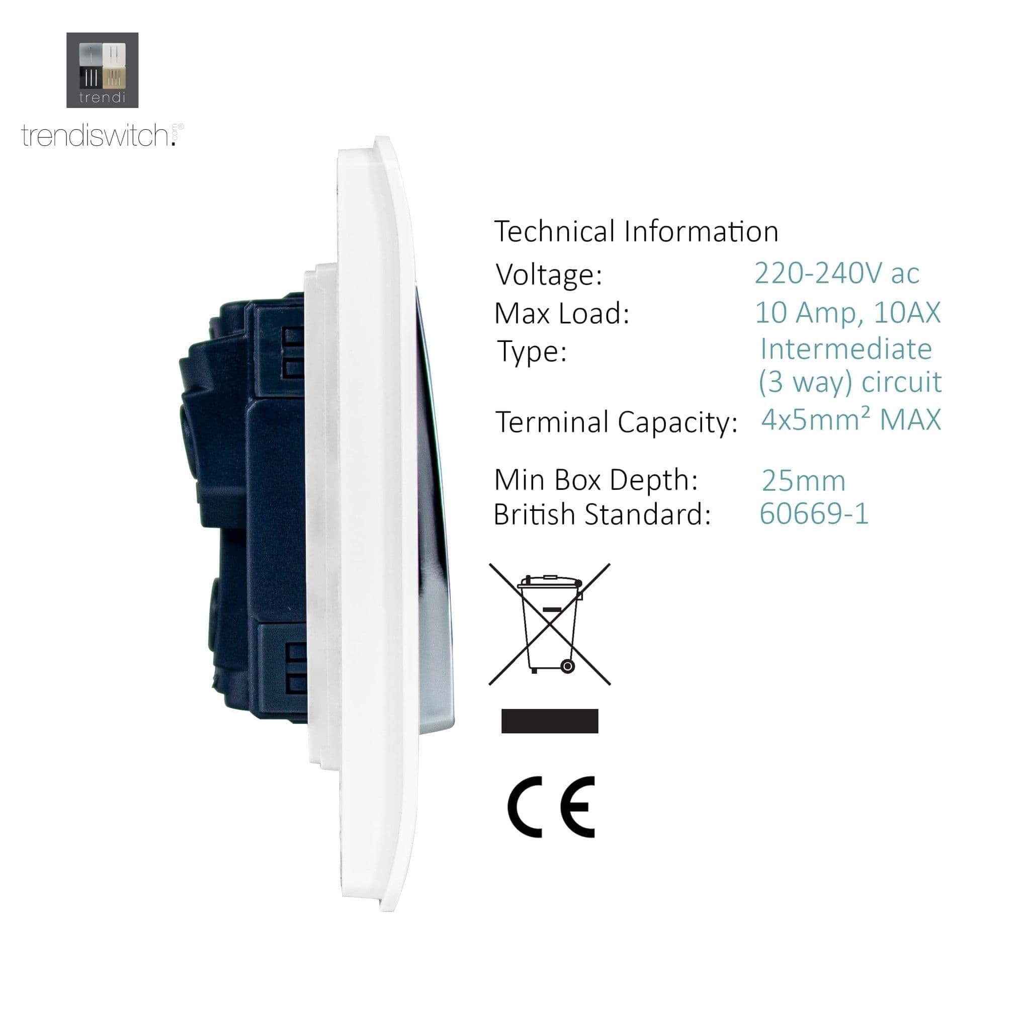 Trendi Switch 2 Gang Intermediate Rocker Modern Designer Light Switch ...