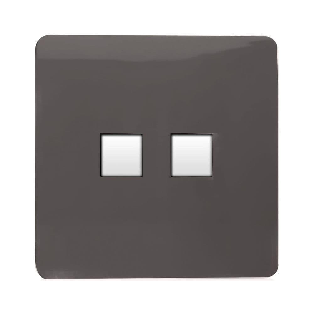 Trendi Switch 2 Gang Spare Faceplate For Modern Designer Telephone