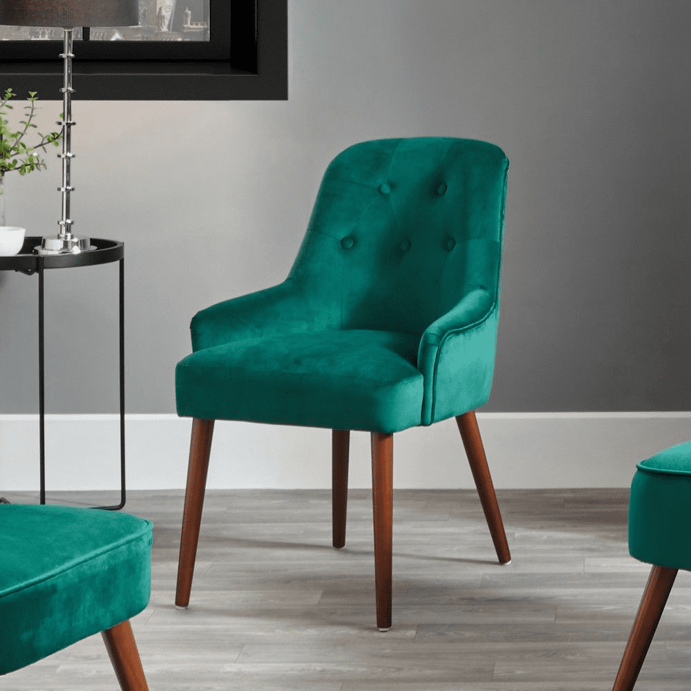 Green velvet dining discount chairs