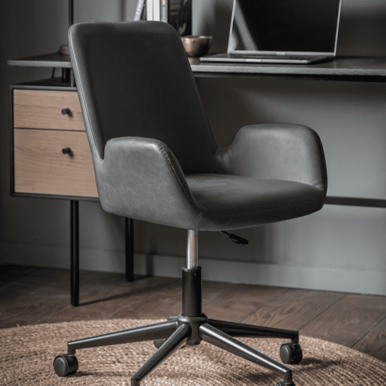 Black suede office best sale chair