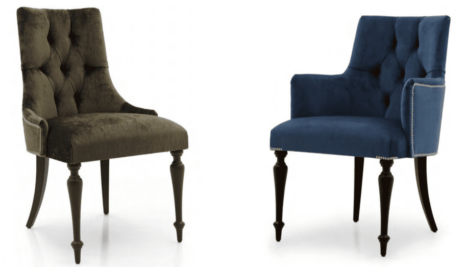 Custom upholstered dining online chairs