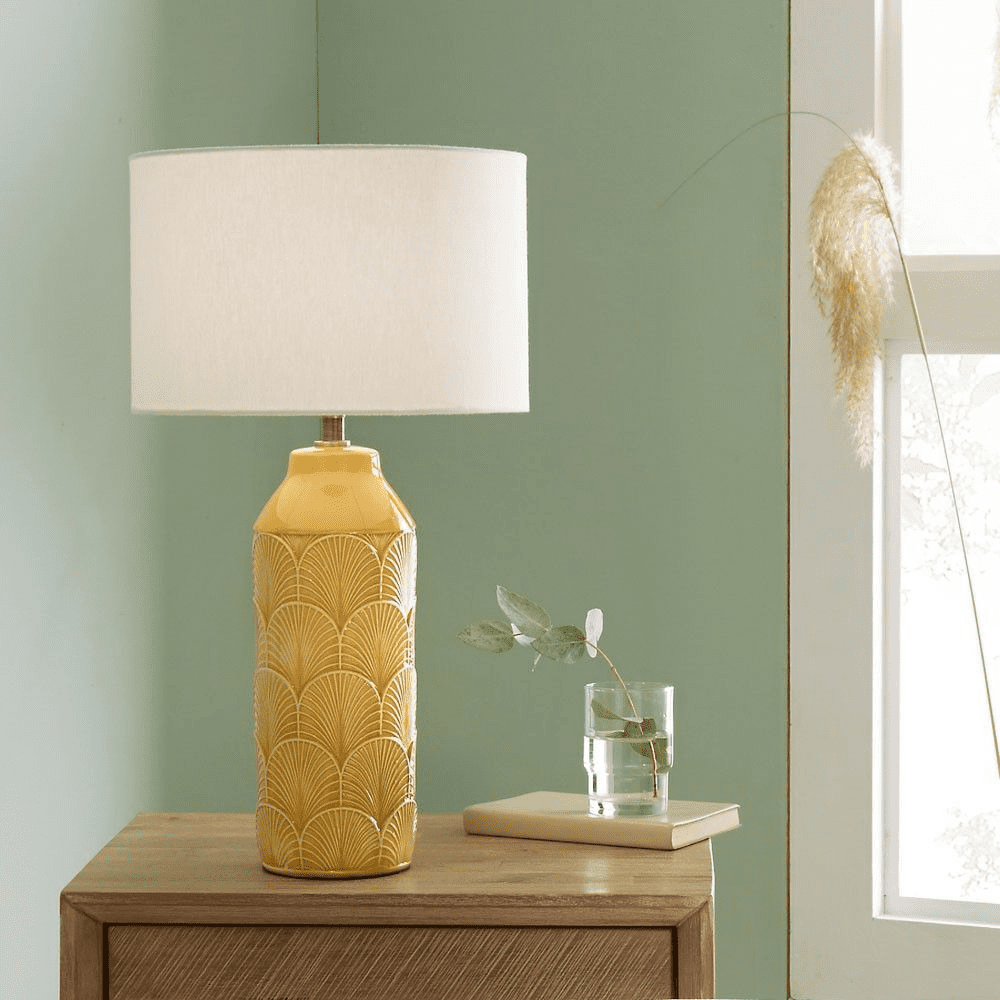 Mustard bedside lamps deals