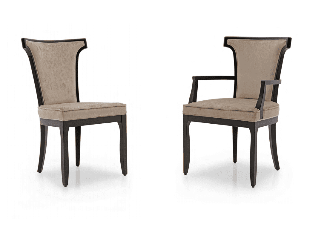 Custom fabric dining top chairs