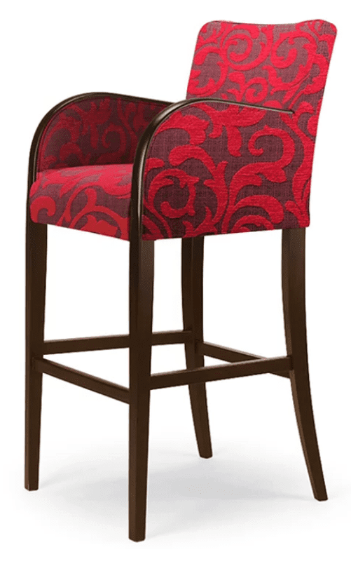 scandi Retro Bespoke Upholstered Barstool MF1002 Custom Made To Order Millmax Interiors UK Barstools Wood Bar Stools for kitchen breakfast bars
