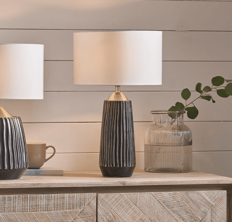 Grey Silver Tall Ceramic Table Lamp MP30 810 C