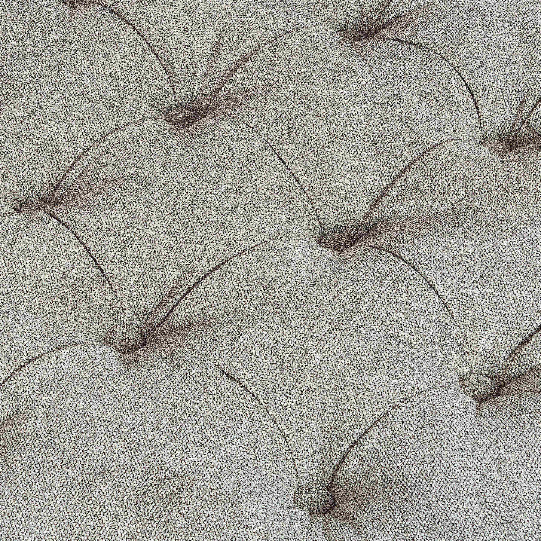 Grigio Deep Button Upholstered Grey Ottoman Footstool MH18339  